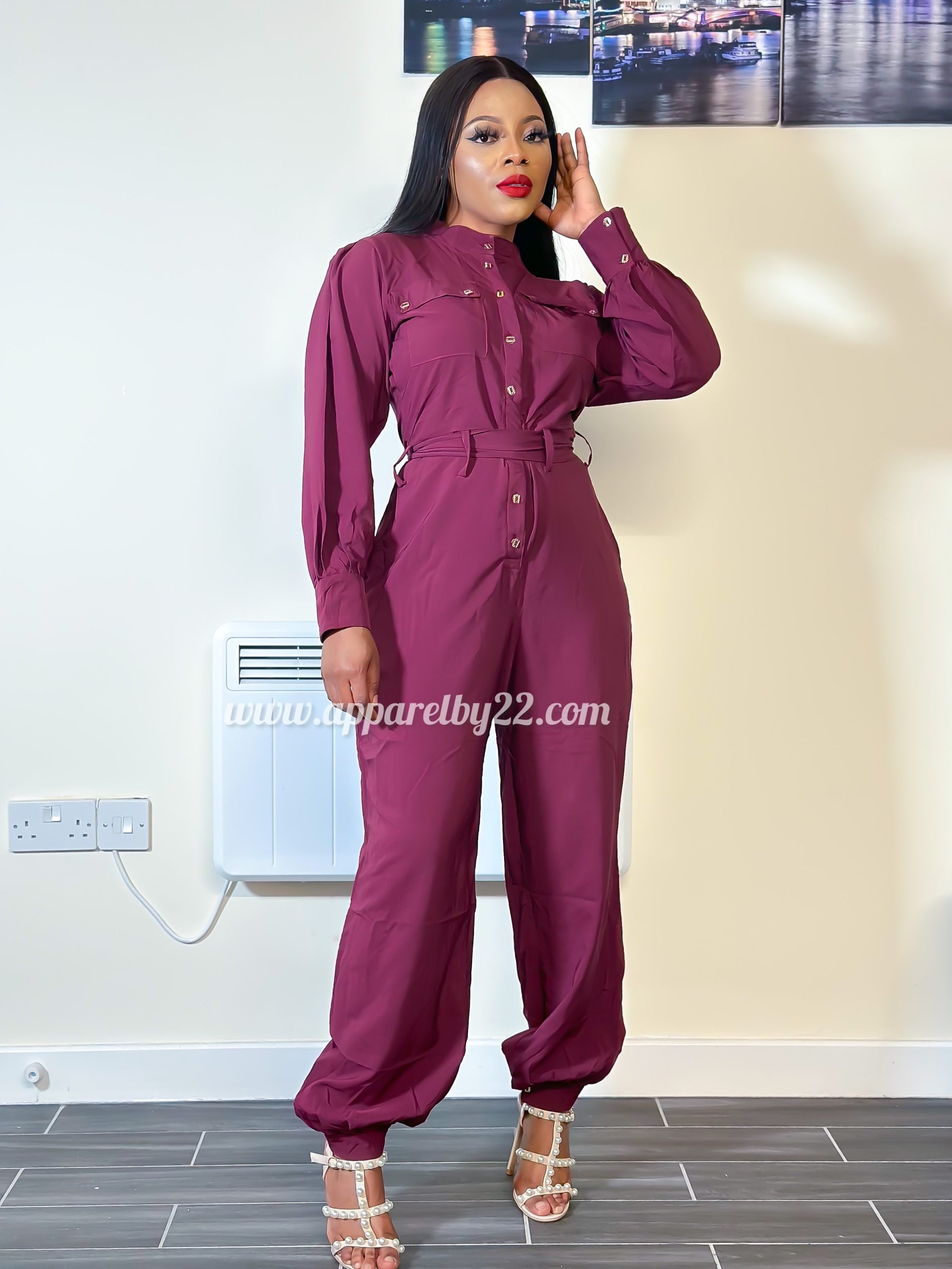 Tyler Burgundy Jumpsuit