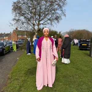 The BEADED PINKKY ABAYA [FREE SIZE]