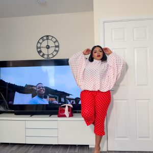 The red and White Polka dot Capri Set